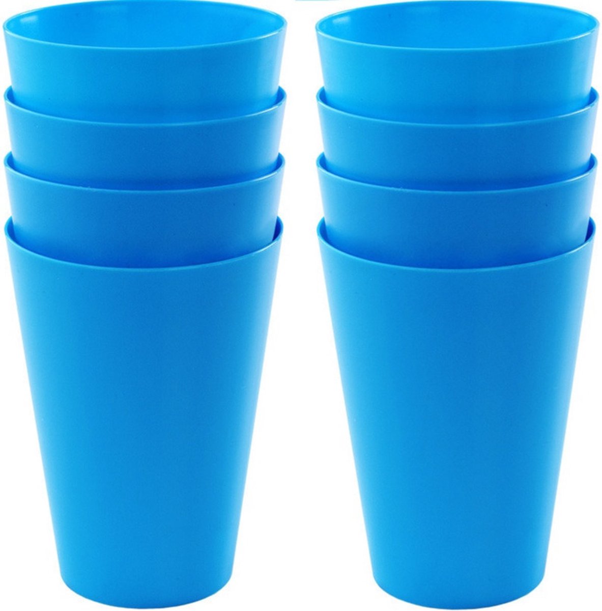 16x drinkbekers van kunststof 430 ml in het blauw - Limonade bekers - Campingservies/picknickservies