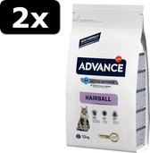 2x ADVANCE CAT HAIRBALL TUR/RICE 1,5KG