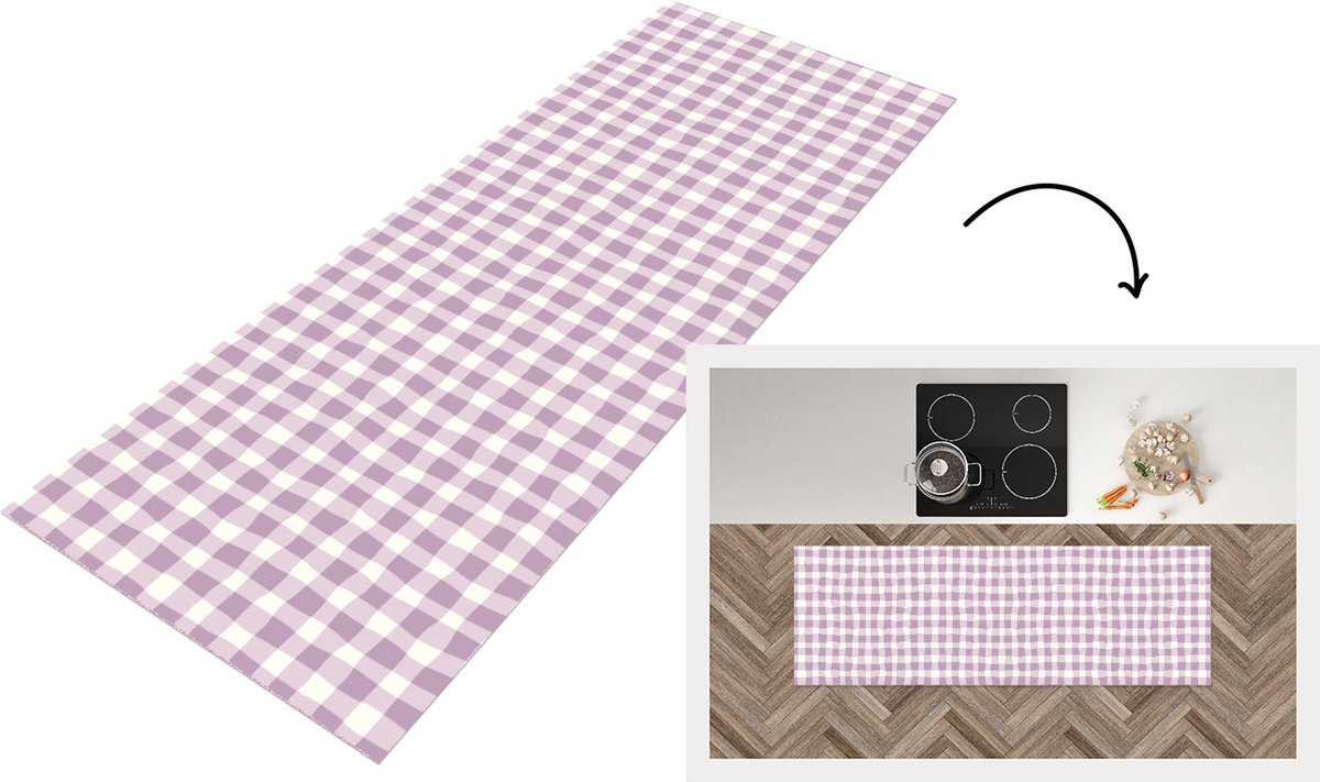 KitchenYeah Keukenloper - Loper keuken - Pastel - Paars - Patronen - Keukenloper vinyl, foto 3