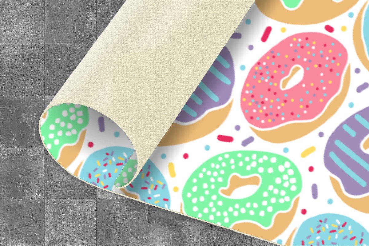 KitchenYeah Keukenloper - Loper keuken - Donut - Patronen - Pastel - Keukenloper vinyl multicolor, foto 2