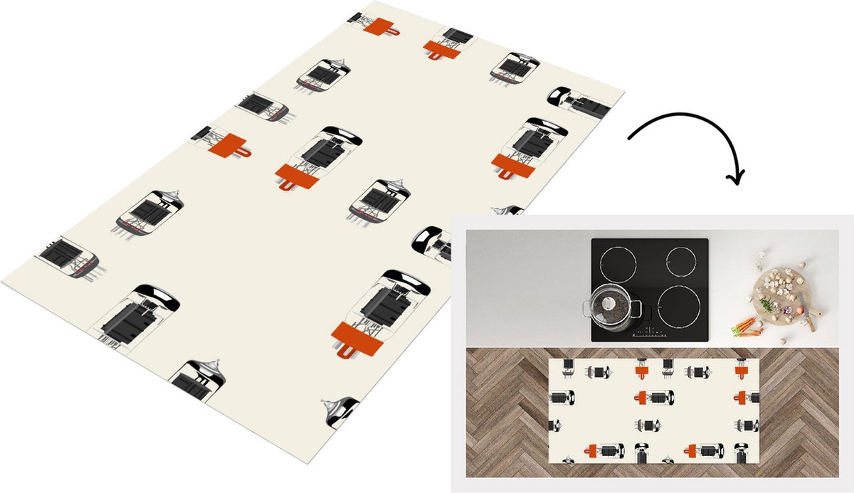 Keukenloper - Loper keuken - Vintage - Lamp - Patronen - 120x60 cm - Keukenloper vinyl
