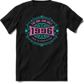 1996 The One And Only | Feest Kado T-Shirt Heren - Dames | Cobalt - Licht Roze | Perfect Verjaardag Cadeau Shirt | Grappige Spreuken - Zinnen - Teksten | Maat S