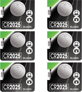 GP Batterij CR 2025 - Pile Knoopcel - Lithium - 3 Volt - 6 PIÈCES (S)