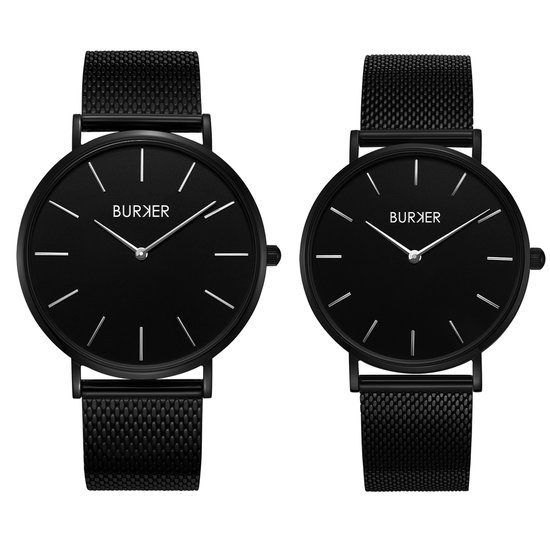 BURKER Adam \u0026 Eve - Koppelhorloge Zwart - 41/36 mm | bol.com