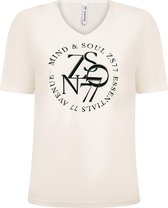 Zoso T-shirt Marcella 221  Off White Green 0005 1250 Dames Maat - XS