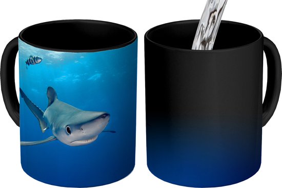 Mug magique - Photo sur tasses chaleureuses - Tasse à café - Grand requin  bleu - Tasse... | bol.com
