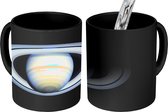 Magische Mok - Foto op Warmte Mok - Saturnus met zijn ringen donkere hemel - 350 ML - Uitdeelcadeautjes