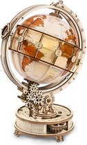 Bouwpakket Volwassenen - Wereldbol - 180 Houten Onderdelen - Lichtgevende Globe - Luxe Modelbouw - DIY Puzzel - Montage Speelgoed - Familiepret
