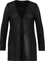 SAMOON Dames Vest met een transparante ribstructuur