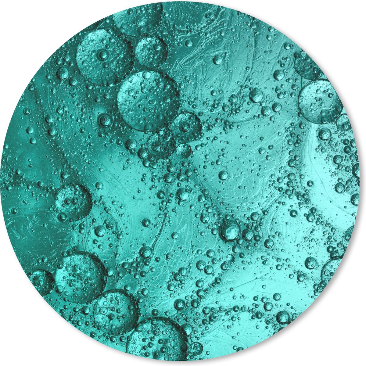 Muismat rond 40x40 cm - Mousepad Druppels op een turquoise achtergrond - Ronde muismatten