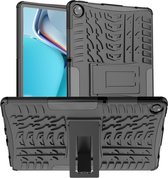 Realme Pad hoes - 10.4 inch - Rugged Heavy Backcover Hoes met standaard - Zwart