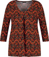 SAMOON Dames Shirt met 3/4-mouwen en all-over print Oeko-Tex Standard 100