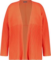 SAMOON Dames Lang vest met ribstructuur GOTS Glowing Orange-52