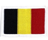 België Belgische Vlag Strijk Embleem Patch 7.8 cm / 5.3 cm / Zwart Geel Rood