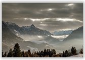 Natuurschap in de Alpen - Foto op Dibond - Aluminium Schilderij - 120x70 cm