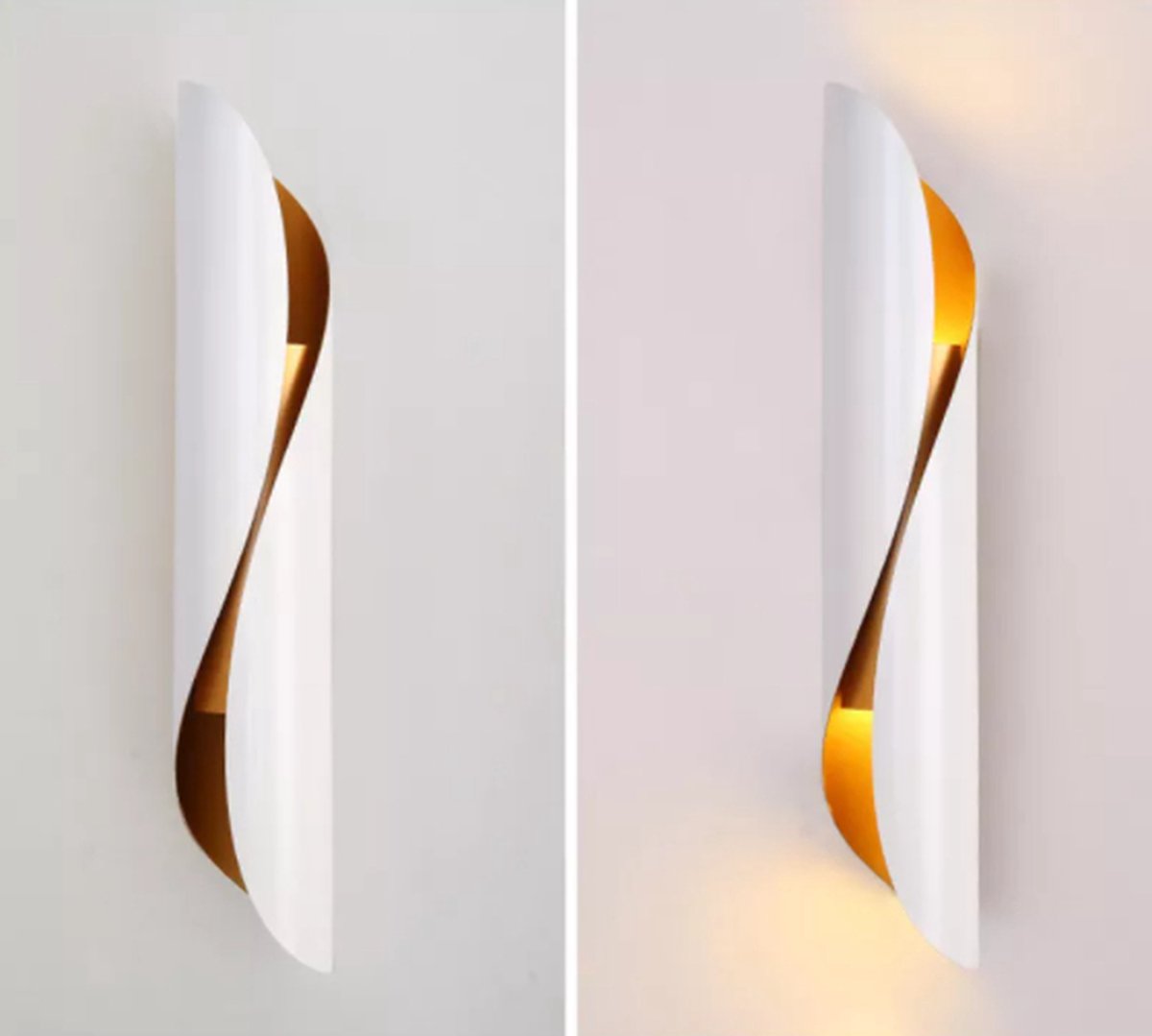 SensaHome LED Wandlamp set van 2 - Wit - Binnen Wandlamp Wit - Decoratie voor Binnenhuis - 12x48cm - Flower