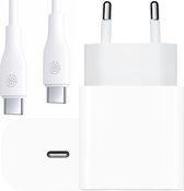 25W Power Adapter met 60W USB C to USBC Opladerkabel 2 Meter - USB-C Power Delivery 3.0 en PPS Super Fast Charging - Universele USB C Adapter voor o.a Samsung Galaxy S21, Z Fold 3,