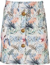 Meisjes rok  floraprint - blauw/wit | Maat 152/12Y