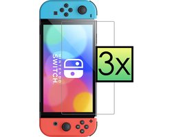 Screenprotector Geschikt voor Nintendo Switch Bescherm Glas Screen Protector - 3 PACK