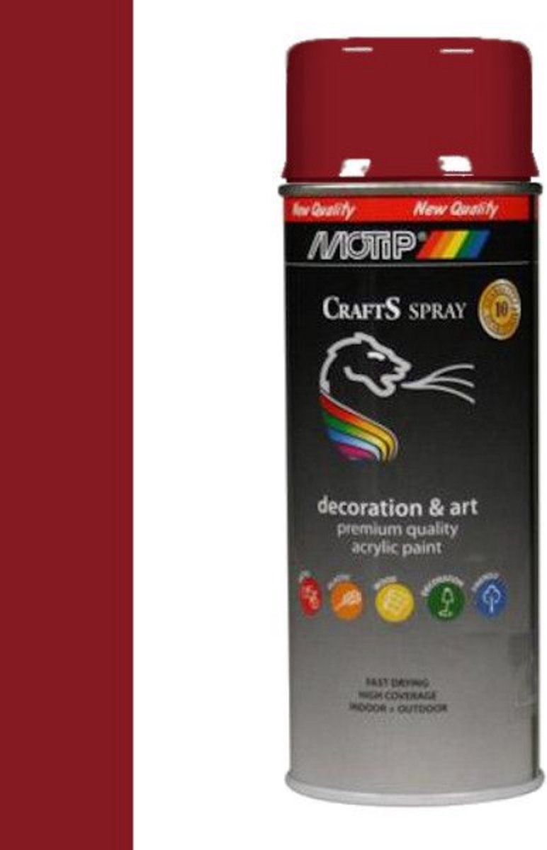 Motip crafts acryllak hoogglans robijnrood (RAL 3003) - 400 ml