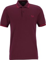 Fred Perry M3600 polo twin tipped shirt - heren polo - Mahogony / Claret / Claret -  Maat: S