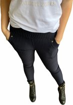 Yu&me legging/broek krijtstreep marine maat XXL/XXXL