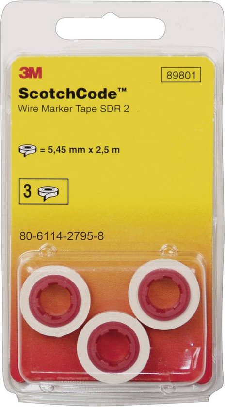 Scotchcode kabelmarkeerder-navulrollen 80-6114-2797-4 Wit, Geel 3M