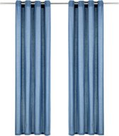 vidaXL Gordijnen met metalen ringen 2 st 140x245 cm katoen blauw