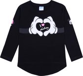 Zwart shirt met lange mouwen - DISNEY Minnie Mouse / 122 cm