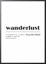 Poster Met Zwarte Lijst - Wanderlust Poster