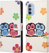 Motorola Moto G31/G41 Hoesje Portemonnee Book Case met Uil Print