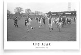 Walljar - Poster Ajax - Voetbal - Amsterdam - Eredivisie - Zwart wit - AFC Ajax '73 - 50 x 70 cm - Zwart wit poster