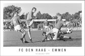 Walljar - FC Den Haag - Emmen '75 - Zwart wit poster met lijst