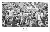 Walljar - NEC supporters '64 - Zwart wit poster met lijst