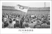 Walljar - Feyenoord supporters '71 - Zwart wit poster