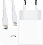20W USB-C Snellader met iPhone Kabel - iPhone oplader - Wit - Premium Edition