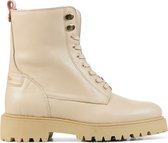 HABOOB Vrouwen Leren       Veterboots / Laarzen / Damesschoenen P7158 - Beige - Maat 39