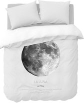 Y-NOT - La Luna Katoen Satijn - Dekbedovertrek - Katoensatijn - Eenpersoons - 140x200/220 cm - Wit