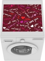 Wasmachine beschermer mat - Love - Patroon - Valentijn - Breedte 55 cm x hoogte 45 cm