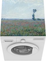 Wasmachine beschermer mat - De papavervelden- Schilderij van Claude Monet - Breedte 60 cm x hoogte 60 cm