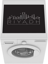Wasmachine beschermer - Wasmachine mat - Skyline ''Riyadh'' op een zwarte achtergrond - 55x45 cm - Droger beschermer