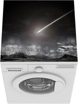 Wasmachine beschermer mat - Een komeet over afgelegen landschap - Breedte 60 cm x hoogte 60 cm