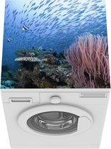 Wasmachine beschermer mat - Rif met een school vissen - Breedte 60 cm x hoogte 60 cm