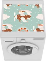 Wasmachine beschermer - Wasmachine mat - Patronen - Pasen - Paashaas - Vliegtuig - 55x45 cm - Droger beschermer