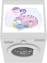 Wasmachine beschermer - Wasmachine mat - Dinosaurus - Kinderkamer - Aquarel - 55x45 cm - Droger beschermer
