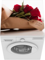 Wasmachine beschermer mat - Rozen voor valentijn - Breedte 60 cm x hoogte 60 cm