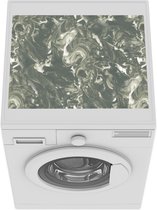Wasmachine beschermer mat - Grijs - Marmer - Patronen - Verf - Breedte 55 cm x hoogte 45 cm