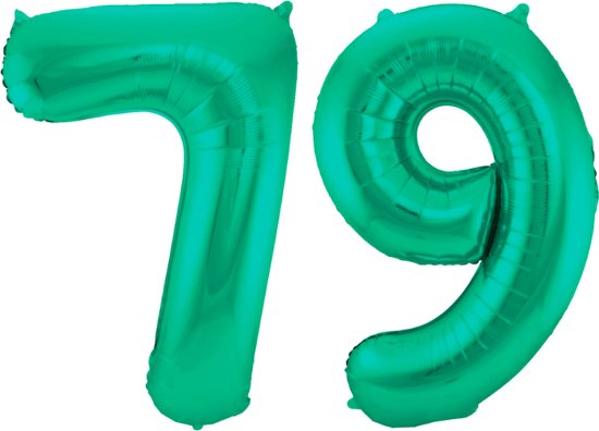 Folieballon 79 jaar metallic groen 86cm