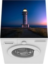 Wasmachine beschermer mat - Vuurtoren - Strand - Zee - Breedte 60 cm x hoogte 60 cm