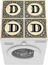 Wasmachine beschermer - Wasmachine mat - Een antieke illustratie van de letter D op papier - 60x60 cm - Droger beschermer